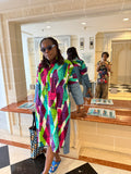 Abstract Hi-Low Dress