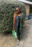 Hooded Basket Kimono - Green