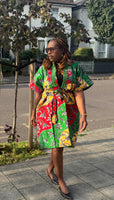 Ana Kimono Dress - Green