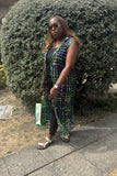 Hooded Basket Kimono - Green