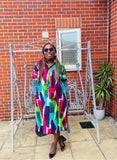 Abstract Hi-Low Dress